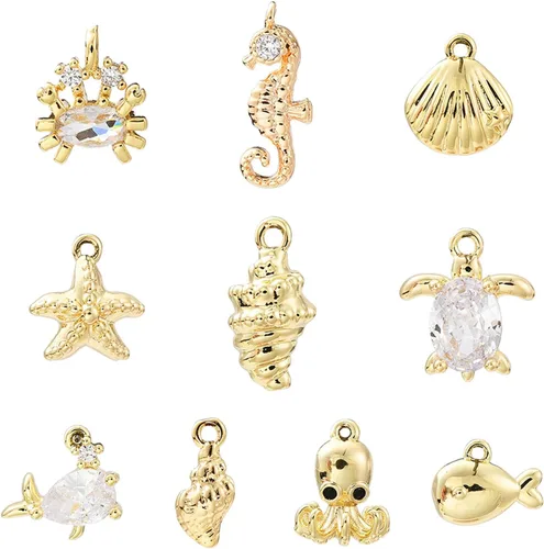 Miniatura 10 de LiQunSweet 20 piezas de micro pavé de circonitas cúbicas para bebé, diseño de huellas, para hacer joyas de ducha