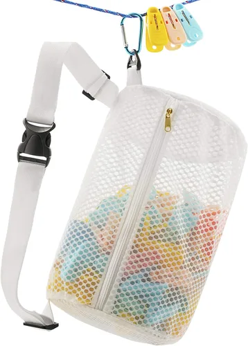 Miniatura 4 de Bolsa de malla con cremallera de panal para tendedero, paquete de cintura de muchas maneras de usar, tela transpirable, gran apertura, gran