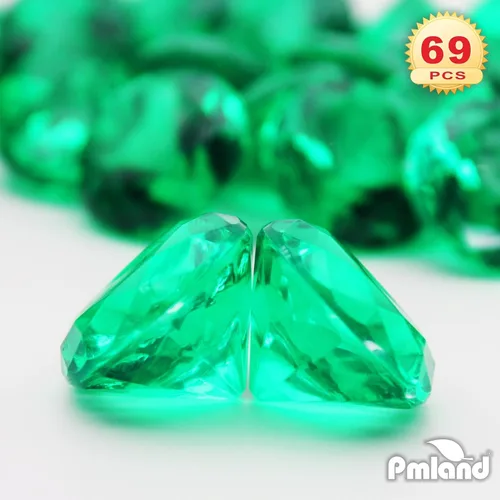 Miniatura 3 de PMLAND Gemas de diamantes falsos de acrílico verde – 69 piezas grandes de 0.984 in (1 pulgada) dispersión de mesa de cristal para decoración del día