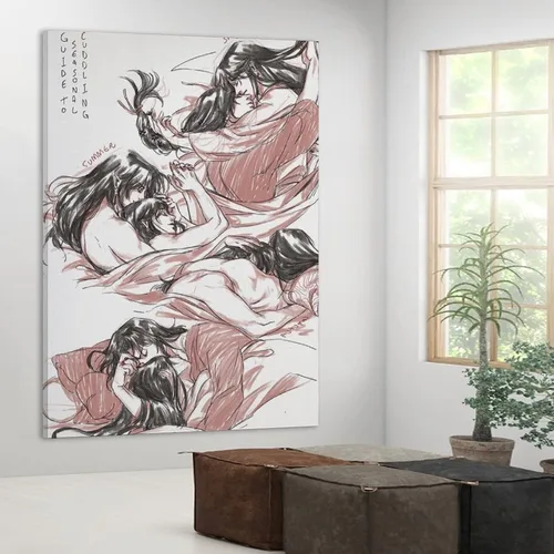 Miniatura 4 de ZHANGNA Tian Guan Ci Fu BL Anime 11 - Póster en lienzo para decoración de dormitorio, oficina, habitación, regalo, impresión artística de pared
