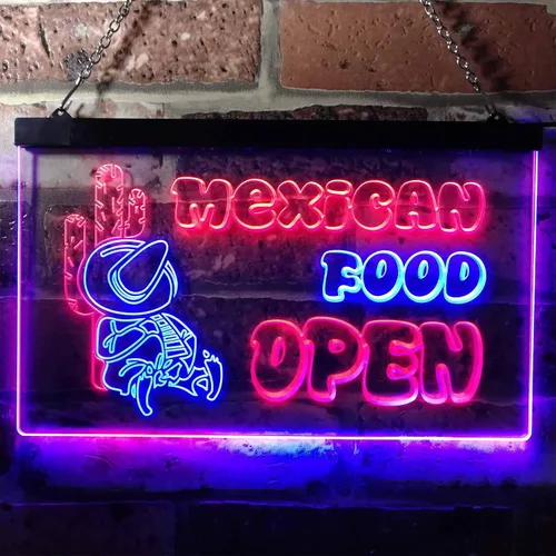 Miniatura 2 de ADVPRO Letrero de neón LED de doble color, barra de cactus de comida mexicana, azul y rojo, 12 x 8.5 pulgadas st6s32-i0101-br