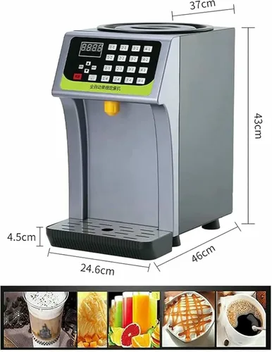 Miniatura 5 de Dispensador automático comercial de fructosa, dispensador de jarabe de acero inoxidable, 16 opciones diferentes de azúcar, Máquinas cuantitativas