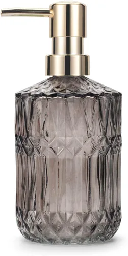 Miniatura 8 de IVAILEX Dispensador de jabón de vidrio de 12 oz/13.2 fl oz para baño y cocina, dispensador de jabón de manos/loción con bomba de plástico ABS, gris
