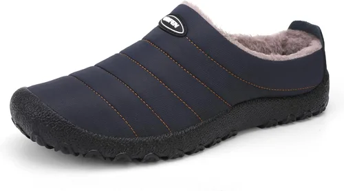 UBFEN - Pantuflas cálidas de invierno para hombre y mujer con forro de felpa mullida, zapatos de casa con suela de caucho antideslizante para