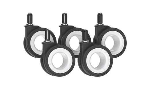 Miniatura 9 de Enso Hubless - Ruedas giratorias resistentes para silla de oficina, juego de 5, ruedas de repuesto de alta calidad de 2.756 in, rollo suave