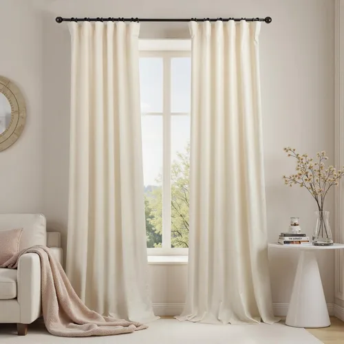 Miniatura 8 de Cortinas de terciopelo con trabilla trasera de 52 x 63 pulgadas de color naranja quemado de KOUFALL