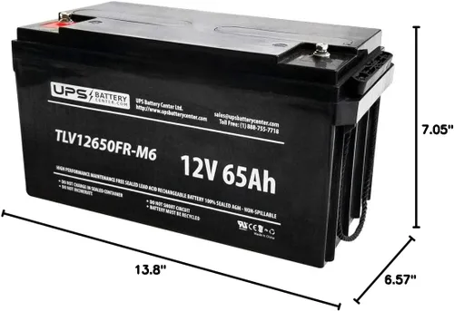 Miniatura 2 de UPSBatteryCenter® 12V 65Ah Batería de repuesto compatible para Exide EP65-12