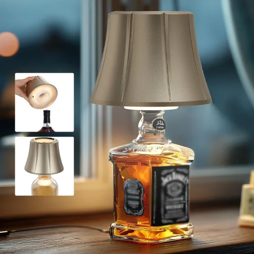 Miniatura 11 de WILIT Lámparas inalámbricas con pantalla de botella para lámparas de mesa, luces de barra de 3 niveles de brillo para bar de casa, lámpara