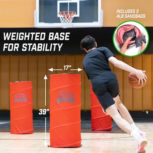 Miniatura 3 de GoSports XTRAMAN Blocker Pop-Up Defenders Paquete de 3 – Maniquí de bloqueo multideporte de gran tamaño – Equipo de entrenamiento para baloncesto