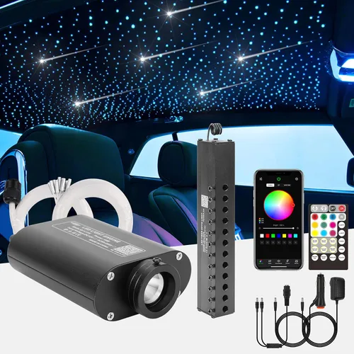 Miniatura 14 de CHINLY Kit de 260 luces de estrella de 16 W, 260 unidades, 6.5 pies, 0.03 pulgadas, luces de fibra óptica RGBW, aplicación y control remoto, kit