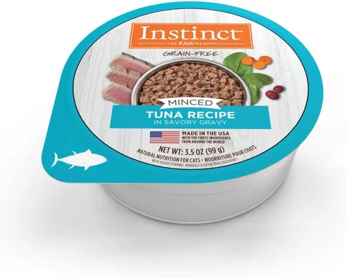 Miniatura 2 de Instinct Receta picada sin granos con atún real, comida húmeda natural para gatos, tazas de 3.5 onzas (caja de 12)