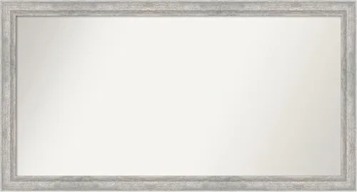 Miniatura 221 de Amanti Art Espejo de baño plateado para sobre fregadero, 23 x 23 pulgadas, espejo cuadrado plateado en ángulo, marco de madera moderno medio, se