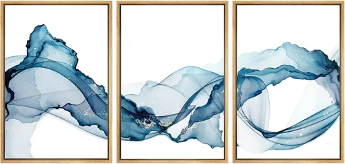 Miniatura 95 de SIGNWIN Lienzo enmarcado para pared, juego de arte tranquilo con reflejo de lago, acuarela, montaña y agua, ilustraciones modernas, arte abstracto