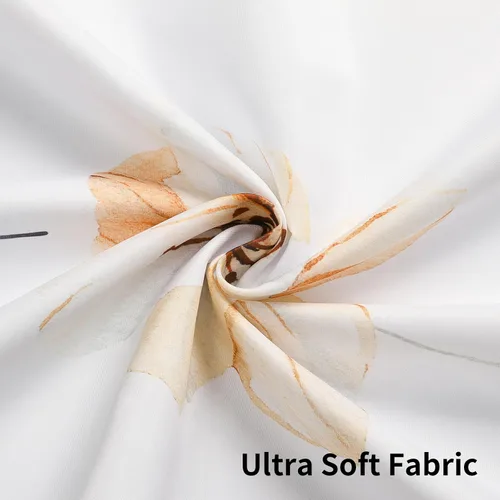 Miniatura 5 de QiyI Cortina de ducha de flores con forro a presión, cortina de baño de tela floral de acuarela azul beige, cortinas de ducha sin gancho con ventana