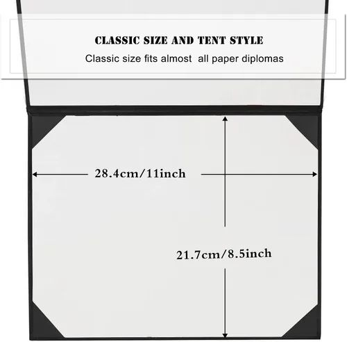 Miniatura 3 de Funda para diploma de 8.5 x 11 pulgadas, certificado acolchado de cuero sintético de graduación (negro)