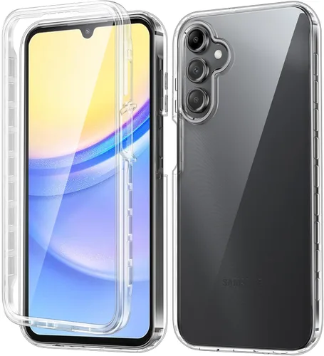 FNTCASE Funda para Samsung Galaxy A15-5G: Funda para teléfono con protector de pantalla incorporado Funda protectora de silicona para teléfono