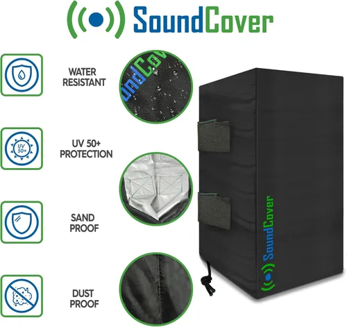 Miniatura 4 de The Original Light Outdoor Speaker Covers para altavoces montados en soporte C - Poliéster 210T premium con revestimiento protector UV plateado