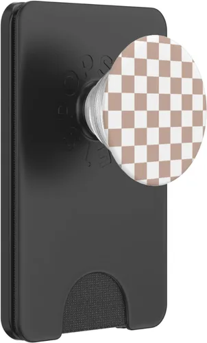 Miniatura 8 de Tablero de ajedrez marrón y blanco - Patrón a cuadros PopSockets estándar PopGrip