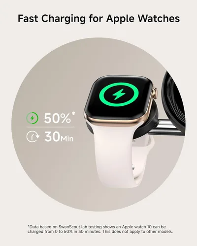 Miniatura 4 de Cargador rápido dual para Apple Watch 11, soporte de cargador inalámbrico magnético para iPhone Air/17 Pro Max/17 Pro/17/16/15/14, estación de carga