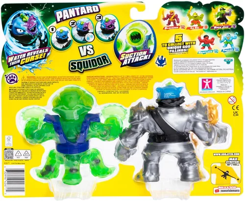 Miniatura 7 de Heroes of Goo Jit Zu Cursed Goo Sea Versus Pack Paquete exclusivo de 2 figuras Pantaro exclusivo con cambio de color en la cara y Squidor