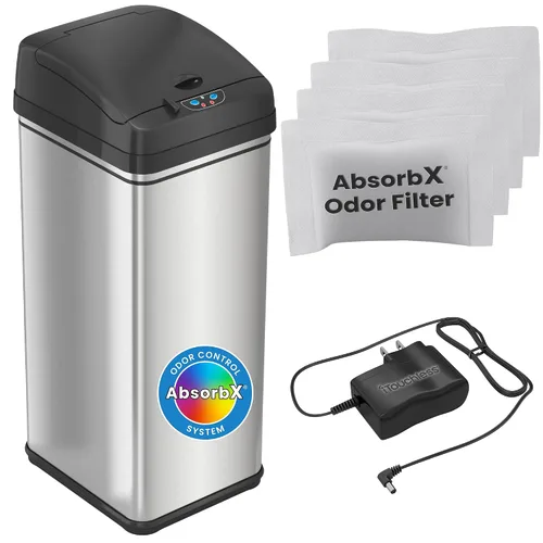 Miniatura 10 de iTouchless Bote de basura automático con 20 bolsas prémium incluidas, sistema de control de olores y sensor de apertura de tapa grande; basurero