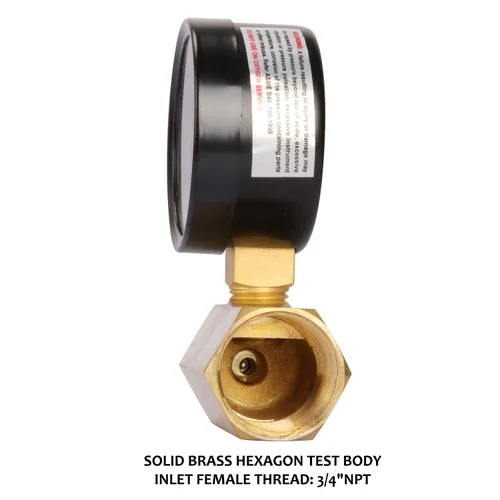 Miniatura 8 de MEASUREMAN Conjunto de medidor de presión de gas de latón de 2", conexión FNPT de 3/4", 0-30 psi/kpa, +/-3-2-3% de precisión