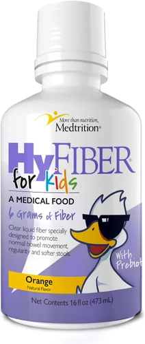Medtrition HyFiber Fibra Líquida para Niños en Solo Una Cucharada, Apoya la Regularidad y Heces Más Suaves, Prebióticos FOS para la Salud