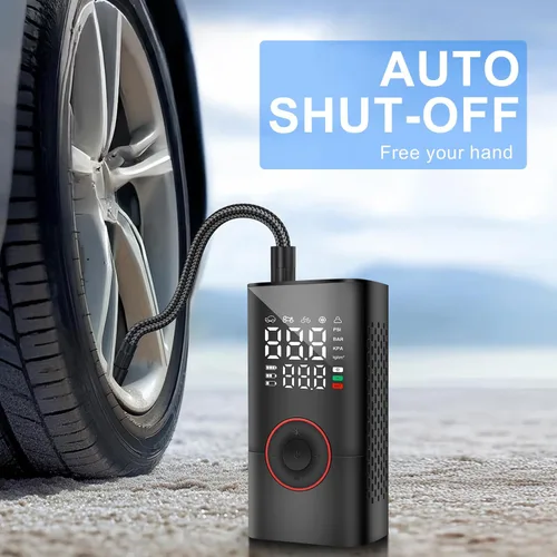 Miniatura 4 de COOLMAN Inflador de neumáticos, compresor de aire portátil, bomba eléctrica inalámbrica de 150 PSI, inflador de neumáticos portátil con medidor
