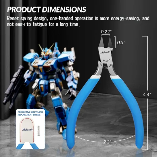 Miniatura 7 de Alicates de modelo, mshandto cortador de rebabas de 4.4" de hoja única delgada, alicates de pasatiempo, herramientas de modelo Gundam para cortar