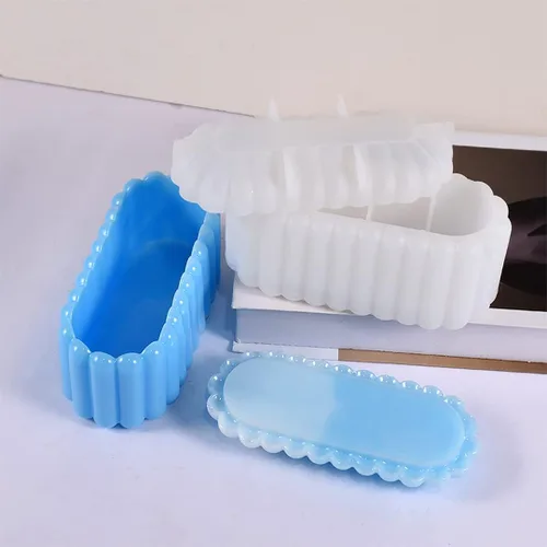Miniatura 8 de Caja de almacenamiento, molde de resina, moldes de caja de silicona rectangular, molde de fundición de resina epoxi ovalada, molde de contenedor