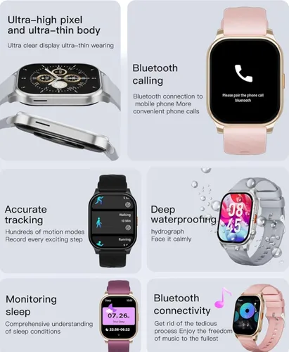 Miniatura 3 de Smart Watch (Answer/Make Calls), 2.04" HD SmartWatch for Men Women 123Sport Modes, Fitness Activity Tracker, IP68 Waterproof, Smart Watches for Grey