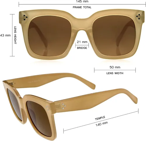 Miniatura 45 de zeroUV - Gafas de sol cuadradas retro de moda de gran tamaño para mujer estilo vintage 1.969 pulgadas