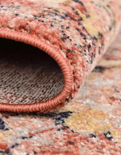 Miniatura 7 de Unique Loom Lola Collection - Alfombra clásica (octágono de 5 pies 1 pulgada, rojo ladrillo/beige)