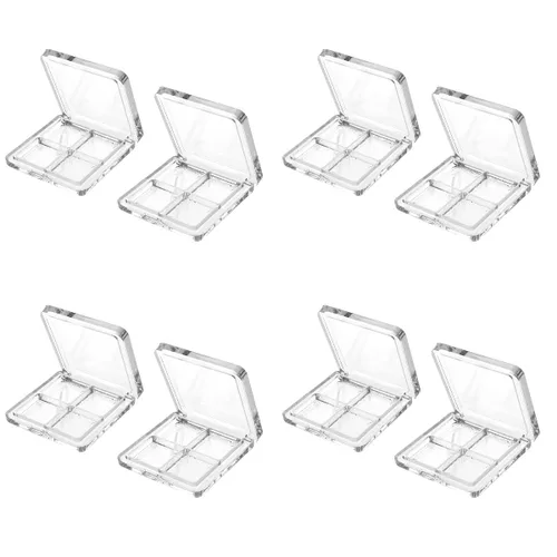 Miniatura 12 de Beaupretty 4 piezas vacía sombra de ojos paleta 4 rejillas sombra de ojos lápiz labial caja de almacenamiento transparente maquillaje DIY cosméticos