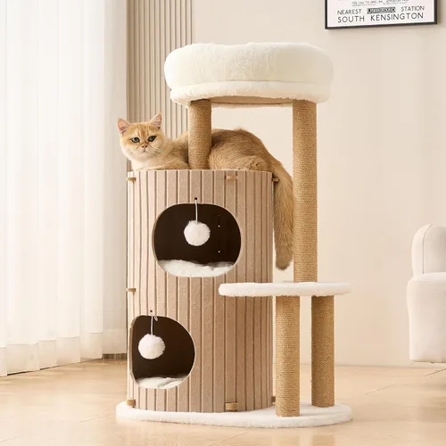 Miniatura 9 de Árbol moderno para gatos de interior para adultos, torre grande de árbol para gatos de 36 pulgadas de alto con postes rascadores, acogedora cueva