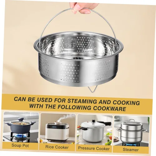 Miniatura 9 de DOITOOL Cesta de vapor de acero inoxidable para olla, 8.65 pulgadas/8.7 in, cesta de vapor para verduras, estante para cocinar al vapor con asa