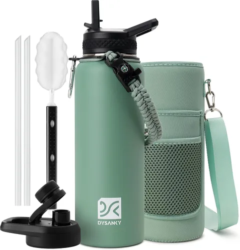 Miniatura 45 de DYSANKY Botella de agua aislada de 32 onzas, metal al vacío de acero inoxidable grueso, jarra de agua deportiva portátil para gimnasio y senderismo