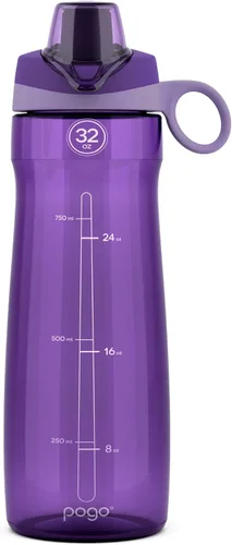 Miniatura 21 de Pogo Botella de agua de plástico sin bisfenol A con tapa con pico de 32 onzas, color azul atolón Azul (Blue Atoll)