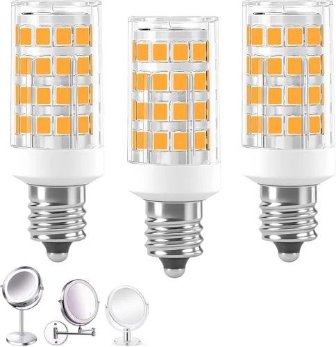 Paquete de 3 bombillas LED de repuesto para espejo de maquillaje cosmético con aumento iluminado de doble cara, equivalente a una bombilla