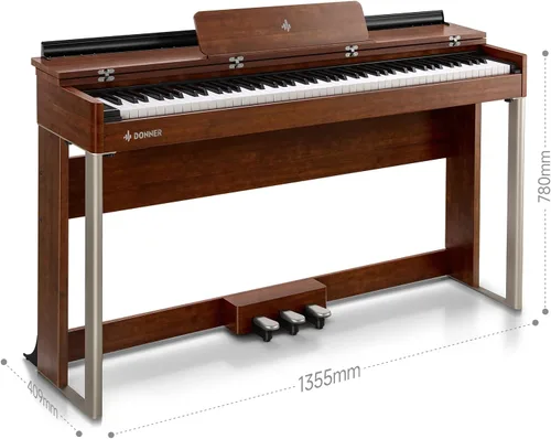 Miniatura 9 de Donner Piano digital con 88 teclas dinámicas graduadas de acción de martillo con teclado ponderado, piano digital vertical DDP-200 para profesional