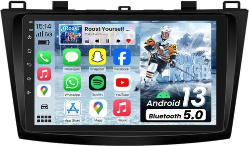 Radio de coche estéreo para Mazda 3 2010-2013: pantalla táctil de 9 pulgadas con Carplay y Android Auto-GPS EQ DSP Bluetooth FM SWC Mirror Link