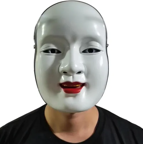 Miniatura 8 de Gmasking Máscara de resina Prajna japonesa Noh Cosplay para adultos, disfraz decorativo para fiesta de Halloween