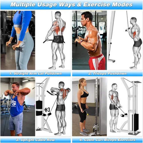 Miniatura 6 de Fitness Cable Pulley System, Gym LAT and Lift Pulldown Machine Attachments, Home Workouts Equipments for Biceps Triceps Shoulder Arm Curl Forearm