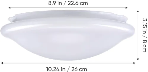 Miniatura 2 de Pantalla de luz de techo de plástico blanco redondo para lámpara de techo, cubierta de repuesto para pasillo, porche, dormitorio, 27.00X27.00X4.50CM