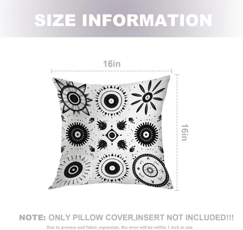 Miniatura 5 de Geometric Patterns Throw Pillow Covers, Black and White Designs Cushion Cases Digital Blended Hidden Zipperl Decorative Pillow Covers Square 16X16