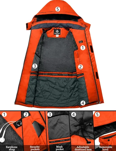 Miniatura 3 de GEMYSE Men's Mountain Waterproof Ski Snow Jacket Winter Windproof Rain Jacket