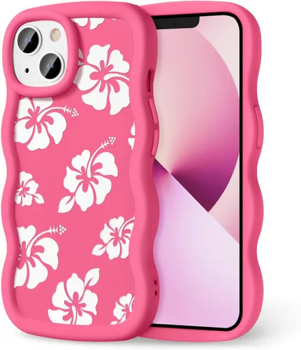 Miniatura 302 de Compatible con iPhone SE/8/7 Funda para Mujeres y Niñas, Marco Ondulado Rizado con Patrón Lindo, Estética Delgada Suave Silicona TPU Parachoques