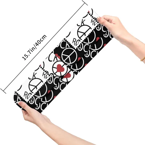 Miniatura 4 de Calcetines abstractos de Hard Rock con signo de paz, negro y blanco, para mujer y hombre, calcetines casuales para deportes al aire libre