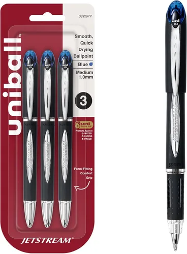 Miniatura 10 de Bolígrafo uniball Jetstream de punta fina (0.7mm), azul