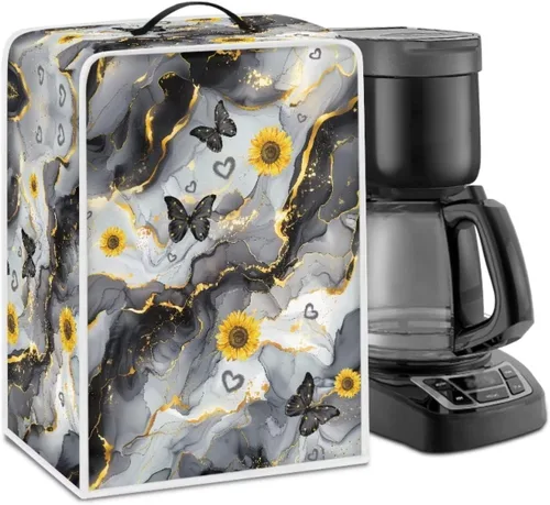 Miniatura 21 de DISNIMO Cubierta para cafetera de concha de mar con estrella de mar de playa, poliéster antihuellas dactilares, a prueba de polvo, resistente a